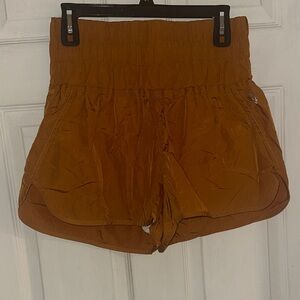 FP Movement by Free People High-Waisted Tan Athletic Shorts